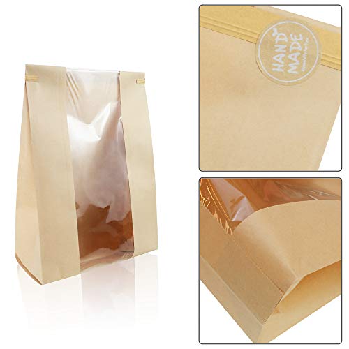 50 Pack Kraft Bread Bags with Window
