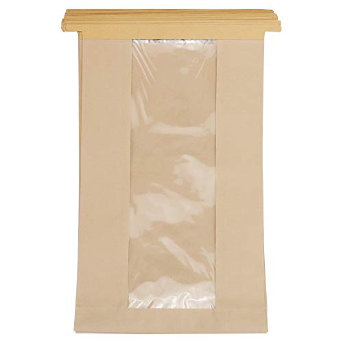 50 Pack Kraft Bread Bags with Window