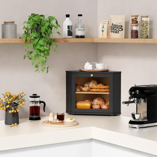 Goozii Corner Black Bread Box - Two Layer
