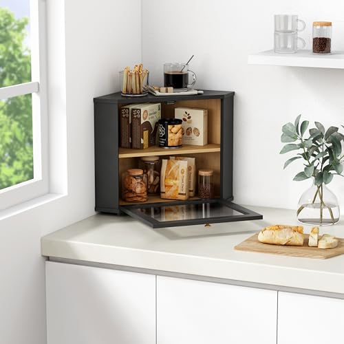 Goozii Corner Black Bread Box - Two Layer