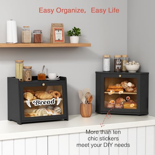Goozii Corner Black Bread Box - Two Layer