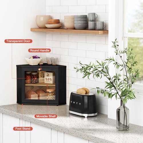 Goozii Corner Black Bread Box - Two Layer