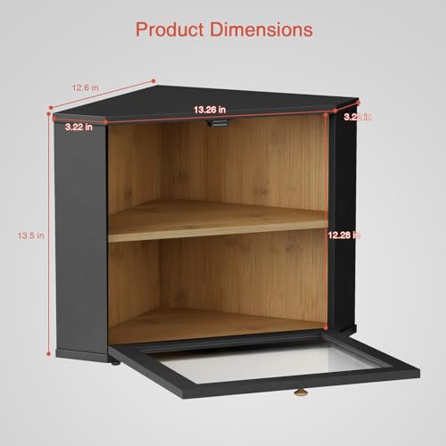 Goozii Corner Black Bread Box - Two Layer