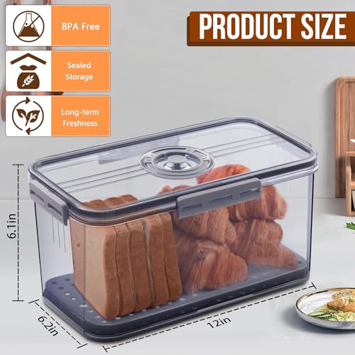 Grey Bread Box with Time Recording Lid