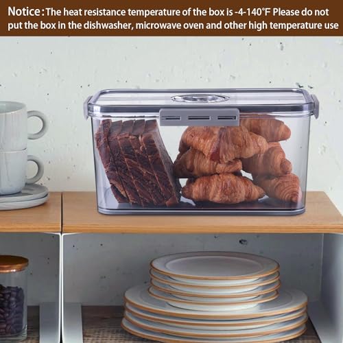 Grey Bread Box with Time Recording Lid