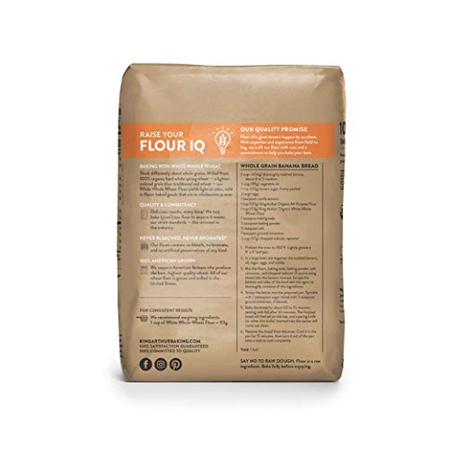 Organic White Whole Wheat Flour, King Arthur Brand, 5 lbs