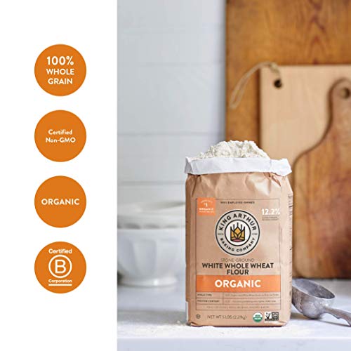 Organic White Whole Wheat Flour, King Arthur Brand, 5 lbs