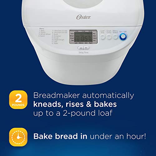 Oster Expressbake Breadmaker, 2 lb Loaf Capacity, White/Ivory