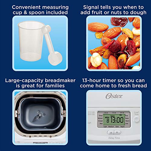Oster Expressbake Breadmaker, 2 lb Loaf Capacity, White/Ivory