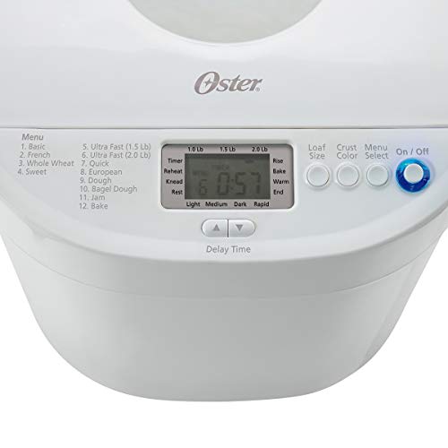 Oster Expressbake Breadmaker, 2 lb Loaf Capacity, White/Ivory