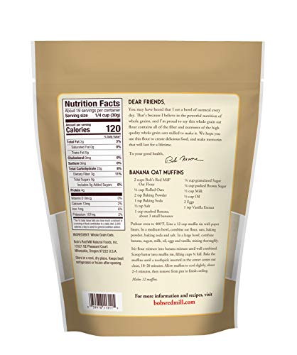 Bob's Red Mill Wholegrain Oat Flour, 567 g authentic