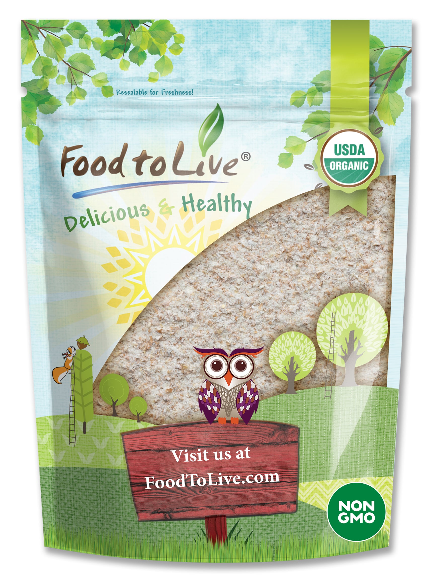 Organic Whole Wheat Bread Flour, 1lb - Non-GMO, Vegan
