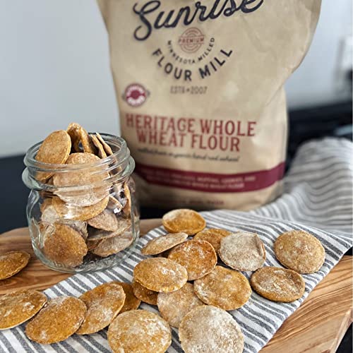 Sunrise Flour Mill Organic Heritage Whole Wheat Flour - 5 lbs | Milled & Shipped within 10 Days | Easier to Digest with Less Bloating | No Bleaching or Bromating | Zero Additives