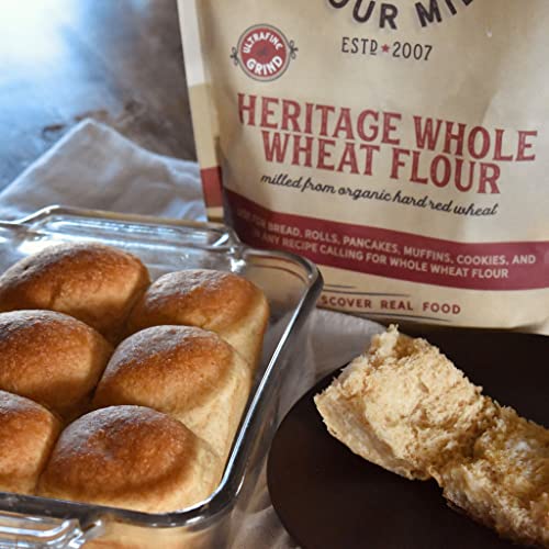 Sunrise Flour Mill Organic Heritage Whole Wheat Flour - 5 lbs | Milled & Shipped within 10 Days | Easier to Digest with Less Bloating | No Bleaching or Bromating | Zero Additives