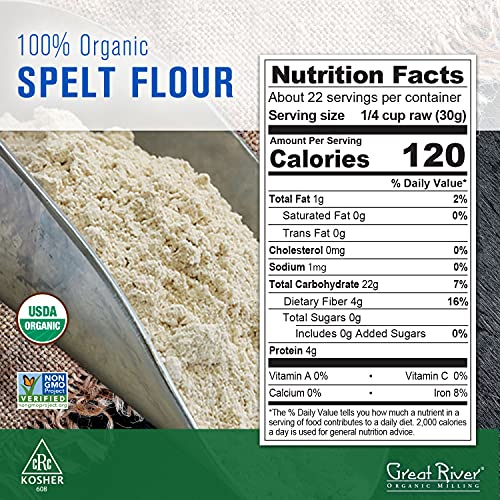 Organic Spelt Flour, 24 oz (Pack of 4)