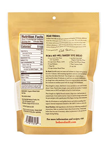 Bob's Red Mill Organic Stone-Ground Dark Rye Flour 20oz