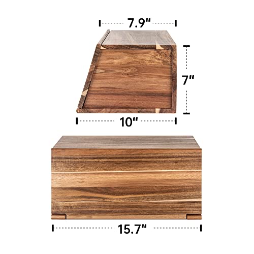 Acacia Wood Bread Storage Bin Organizer