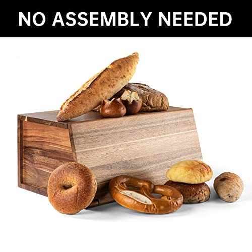Acacia Wood Bread Storage Bin Organizer