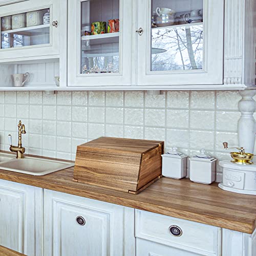 Acacia Wood Bread Storage Bin Organizer