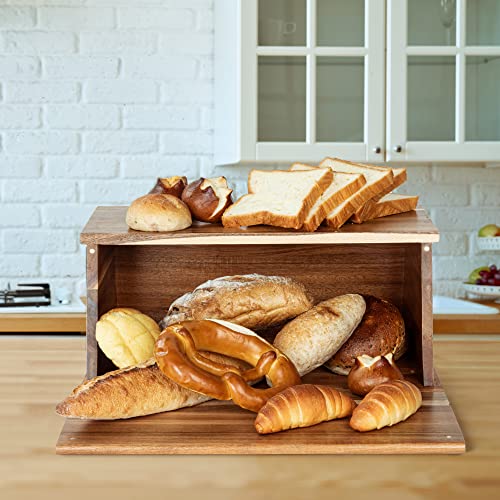 Acacia Wood Bread Storage Bin Organizer