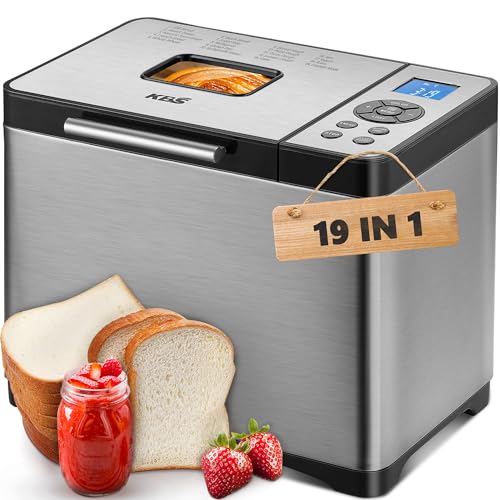 KBS 2LB Automatic Bread Machine Stainless Steel, Ceramic Pan