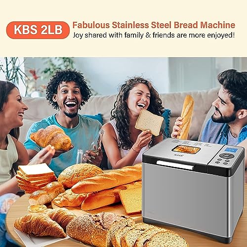 KBS 2LB Automatic Bread Machine Stainless Steel, Ceramic Pan