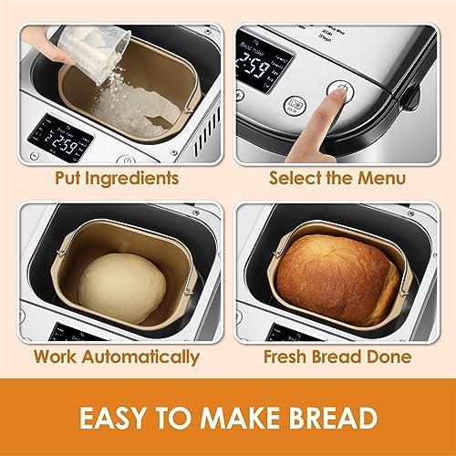 15-in-1 Stainless Steel Bread Maker with Homemade Recipes