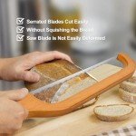 Wooden Bread Bow Knife - 15.7" Serrated Slicer