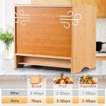 Bamboo Bread Box with Slicer and Window