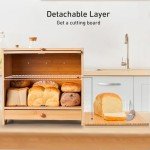 Bamboo Bread Box with Slicer and Window