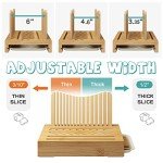 Bamboo Bread Slicer with Adjustable Cutting Guides