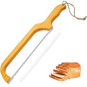 Amafox 15.7" Wooden Bread Knife for Slicing