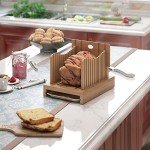 Bamboo Bread Slicer with Adjustable Cutting Guides