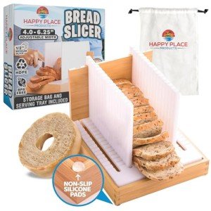 Adjustable Bread Slicer with Crumb Tray – 3 Sizes