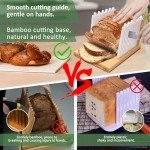 Adjustable Bamboo Bread Slicer with Crumb Tray