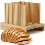 Adjustable Bamboo Bread Slicer with Wooden Cutting Board