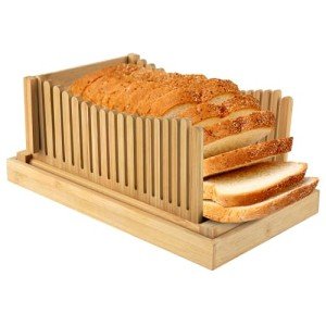 Bamboo Bread Slicer with Adjustable Width Guide