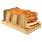 Bamboo Bread Slicer with Adjustable Width Guide