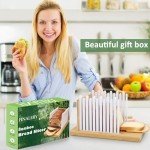 Adjustable Bamboo Bread Slicer with Crumb Tray