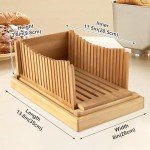 Bamboo Bread Slicer with Adjustable Width Guide