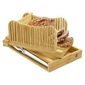 Mama Bear Bamboo Bread Slicer with Crumb Tray