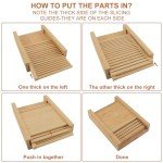 Adjustable Bamboo Bread Slicer with Wooden Cutting Board