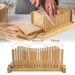 Bamboo Bread Slicer with Adjustable Width Guide