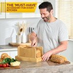 Adjustable Bamboo Bread Slicer with Crumb Tray