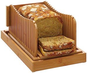 Bamboo Bread Slicer with Crumb Tray, 3 Thicknesses