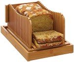 Bamboo Bread Slicer with Crumb Tray, 3 Thicknesses