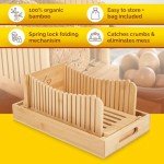 Adjustable Bamboo Bread Slicer with Crumb Tray