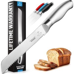 Zulay Kitchen Ultra Sharp Serrated Bread Knife