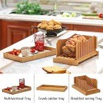 Bamboo Bread Slicer with Crumb Tray, 3 Thicknesses