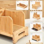 Bamboo Bread Slicer with Crumb Tray and Thickness Guide